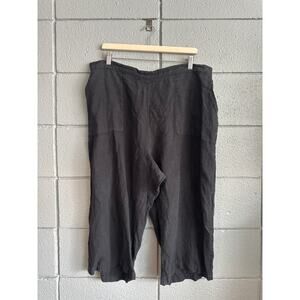Flax 100% Linen Cropped Utility Trousers size L